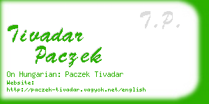 tivadar paczek business card